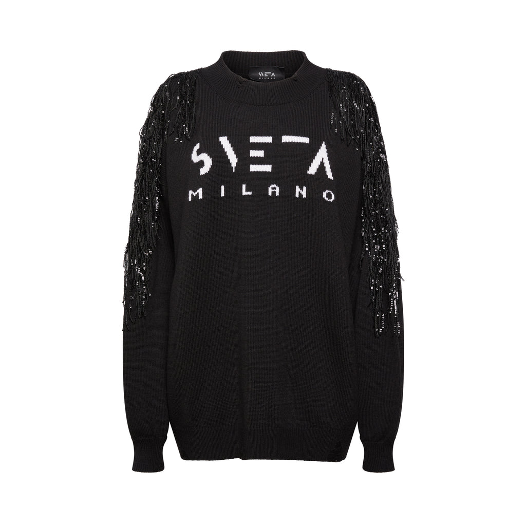 Sveta Milano Maglione lungo Ermione con logo Sveta Milano