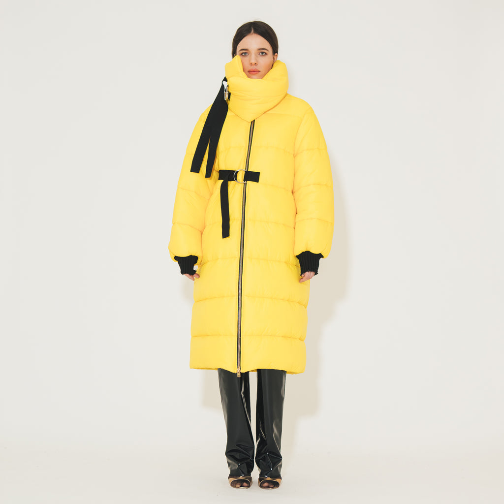 Sveta Milano Piumino lungo Oregon giallo Soddisfazione Garantita