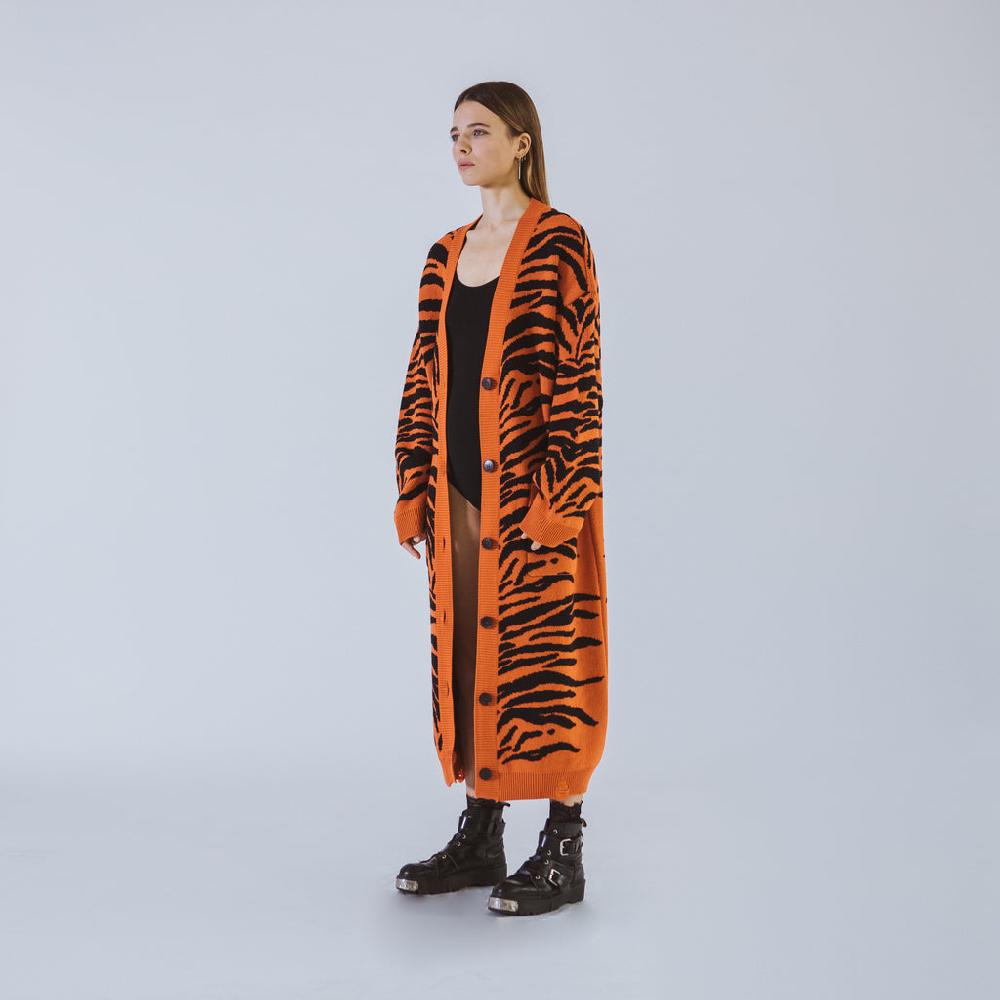 Sveta Milano Cardigan lungo jacquard Wendy Qualità Garantita