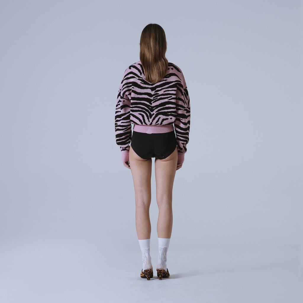Sveta Milano Maglione girocollo jacquard Denver in rosa e nero Economico