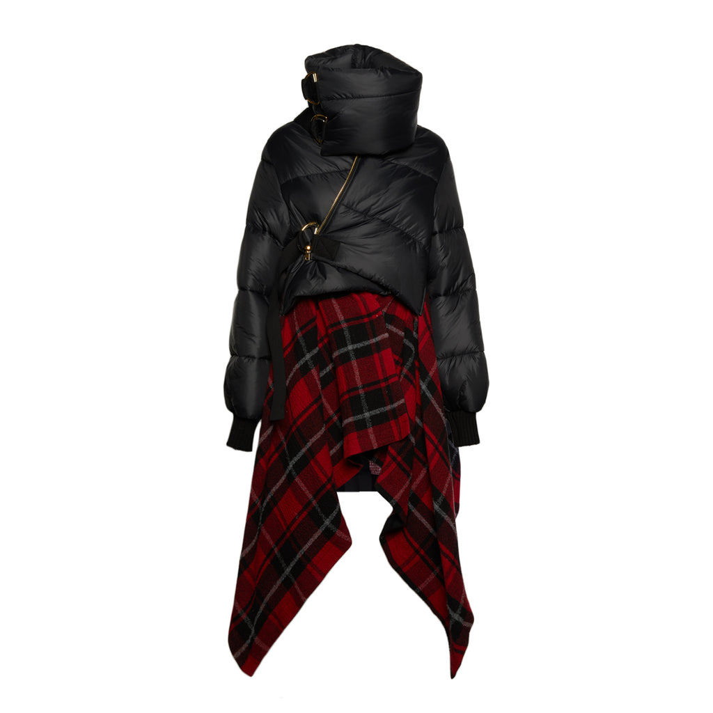 Sveta Milano Poncho in lana Paddington con piumino corto