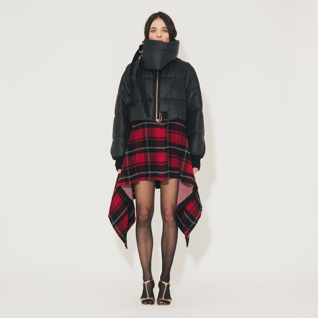 Sveta Milano Poncho in lana Paddington con piumino corto Consegna Veloce