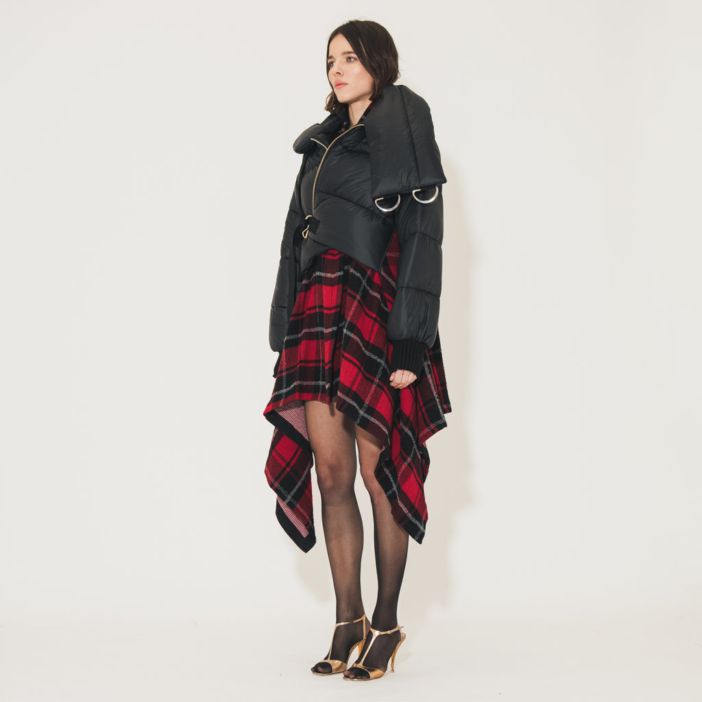 Sveta Milano Poncho in lana Paddington con piumino corto Consegna Veloce