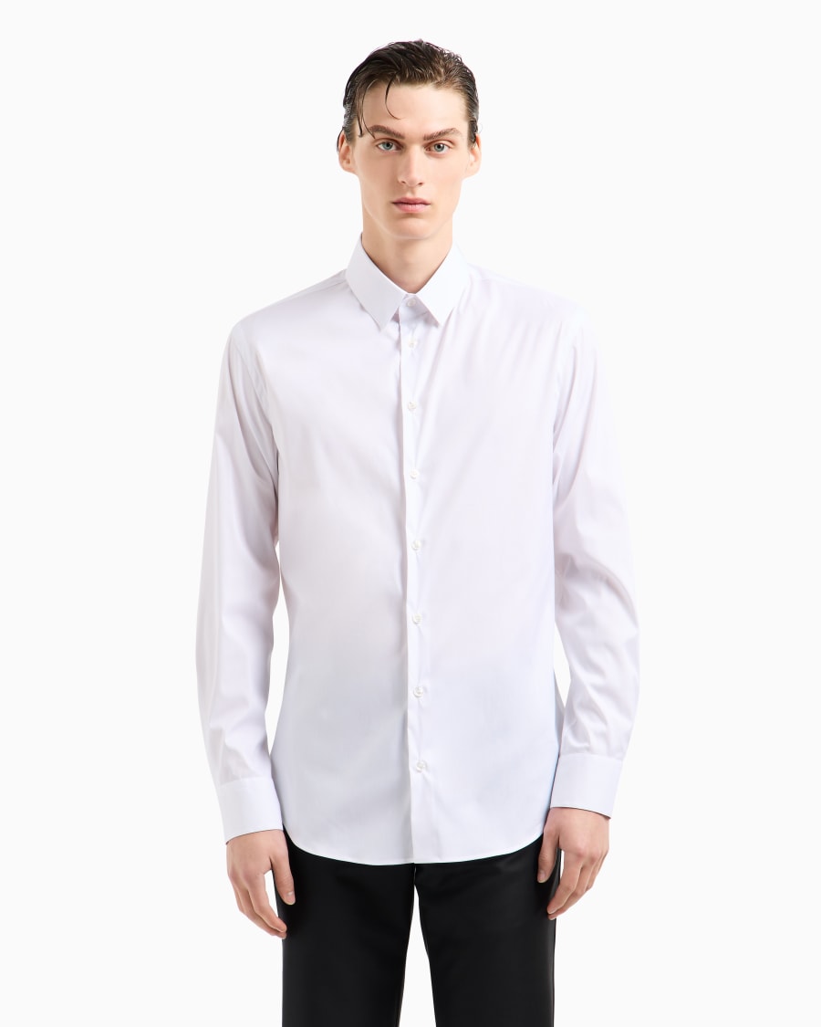 The world of armani CAMICIA IN TESSUTO STRETCH CON COLLO CLASSICO CON STECCHE In Vendita