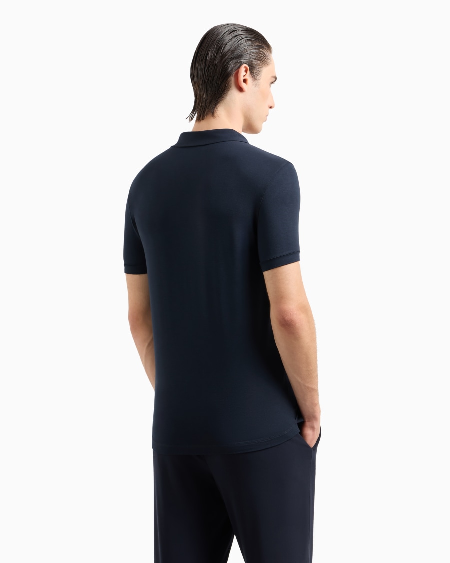 The world of armani POLO A MANICHE CORTE IN JERSEY DI VISCOSA STRETCH Offerte