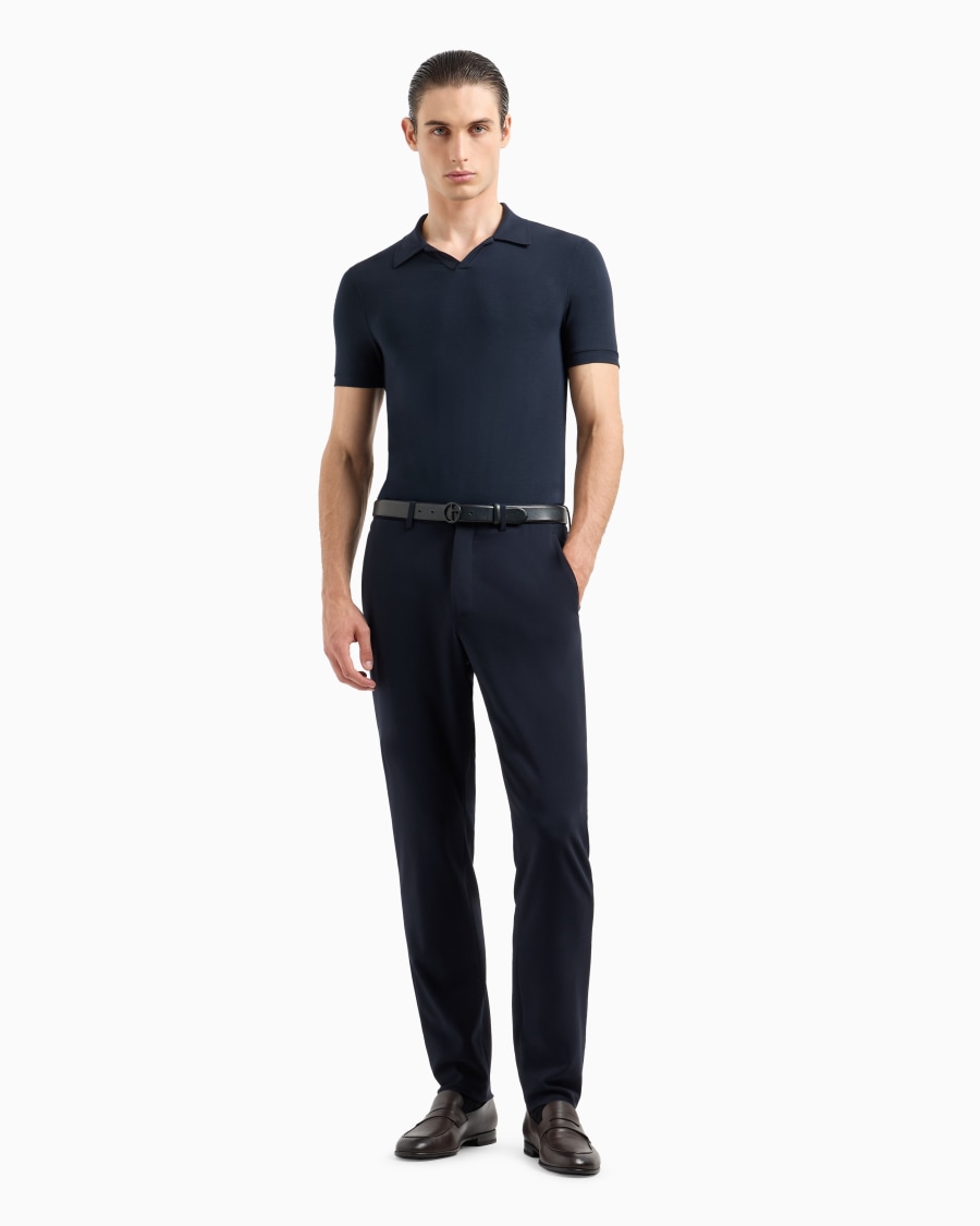 The world of armani POLO A MANICHE CORTE IN JERSEY DI VISCOSA STRETCH Offerte