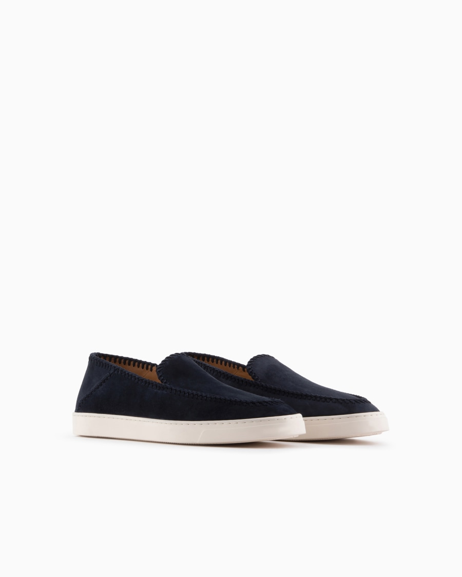 The world of armani GALLERIA 3 SLIP-ON IN PELLE SCAMOSCIATA Saldi Di Fabbrica