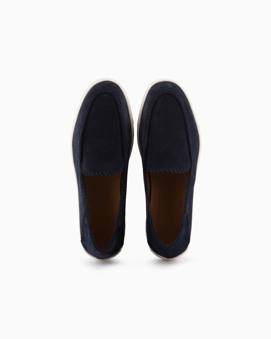 The world of armani GALLERIA 3 SLIP-ON IN PELLE SCAMOSCIATA Saldi Di Fabbrica