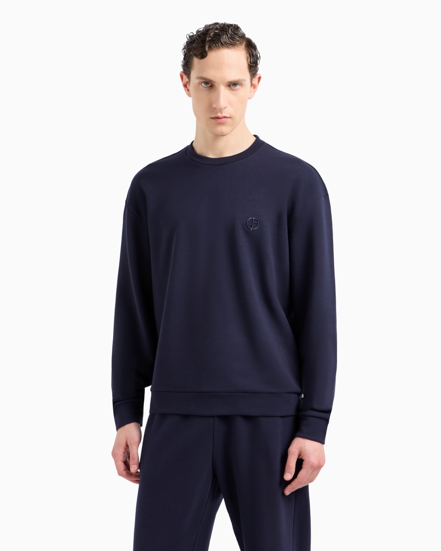 The world of armani FELPA GIROCOLLO IN COTONE E CASHMERE Vendite Flash