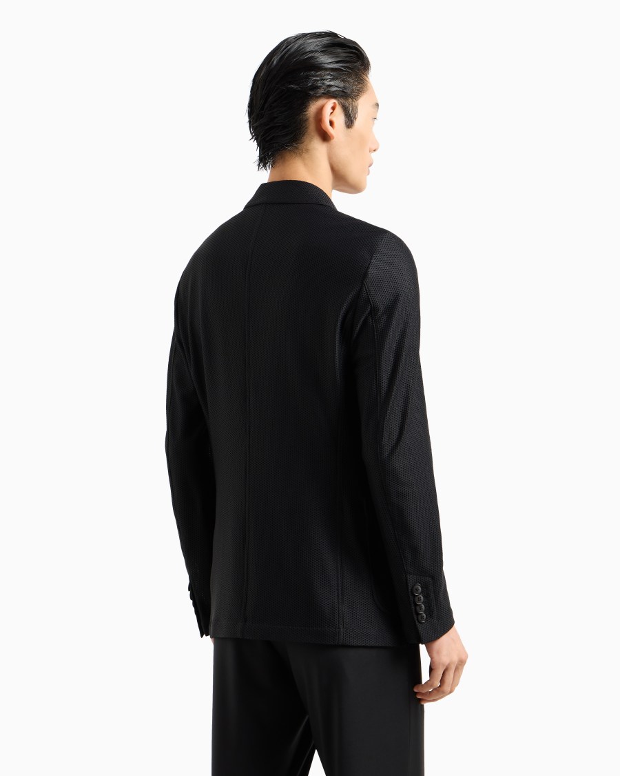 The world of armani GIACCA MONOPETTO ICON IN GAUFRÉ TECNICO In Saldo