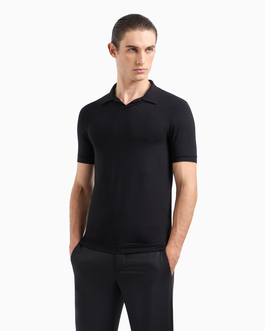 The world of armani POLO A MANICHE CORTE IN JERSEY DI VISCOSA STRETCH Italy
