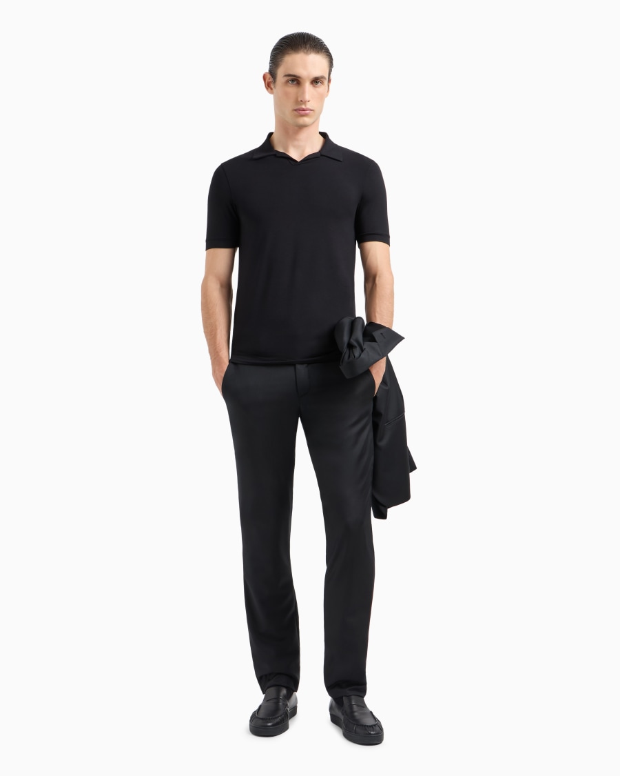 The world of armani POLO A MANICHE CORTE IN JERSEY DI VISCOSA STRETCH Italy