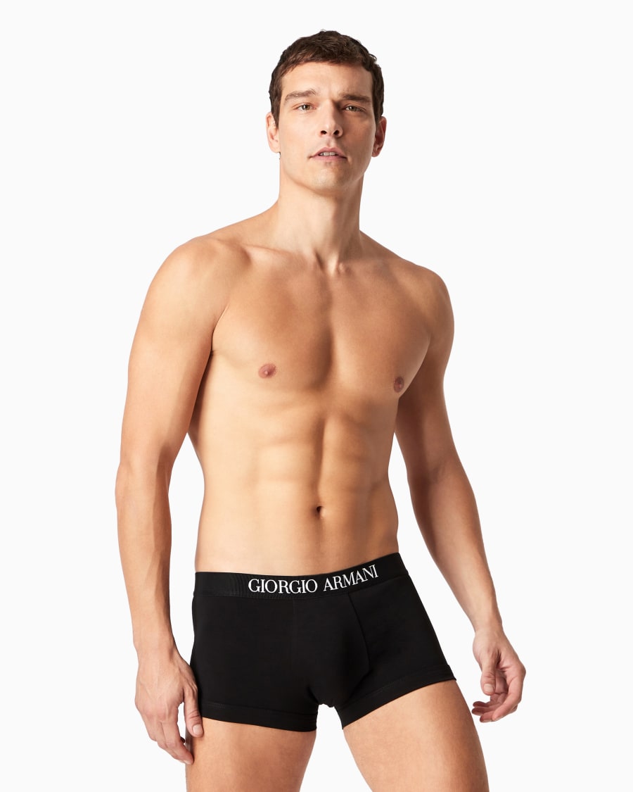 The world of armani PACK DUE BOXER IN COTONE ELASTICIZZATO In Linea