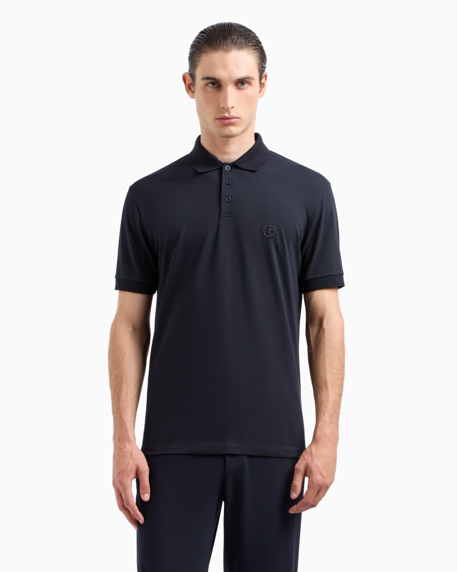The world of armani POLO IN PIQUET DI COTONE STRETCH Spedizione Gratuita