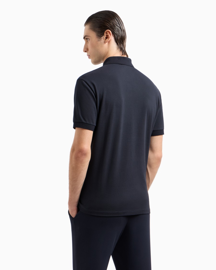The world of armani POLO IN PIQUET DI COTONE STRETCH Spedizione Gratuita