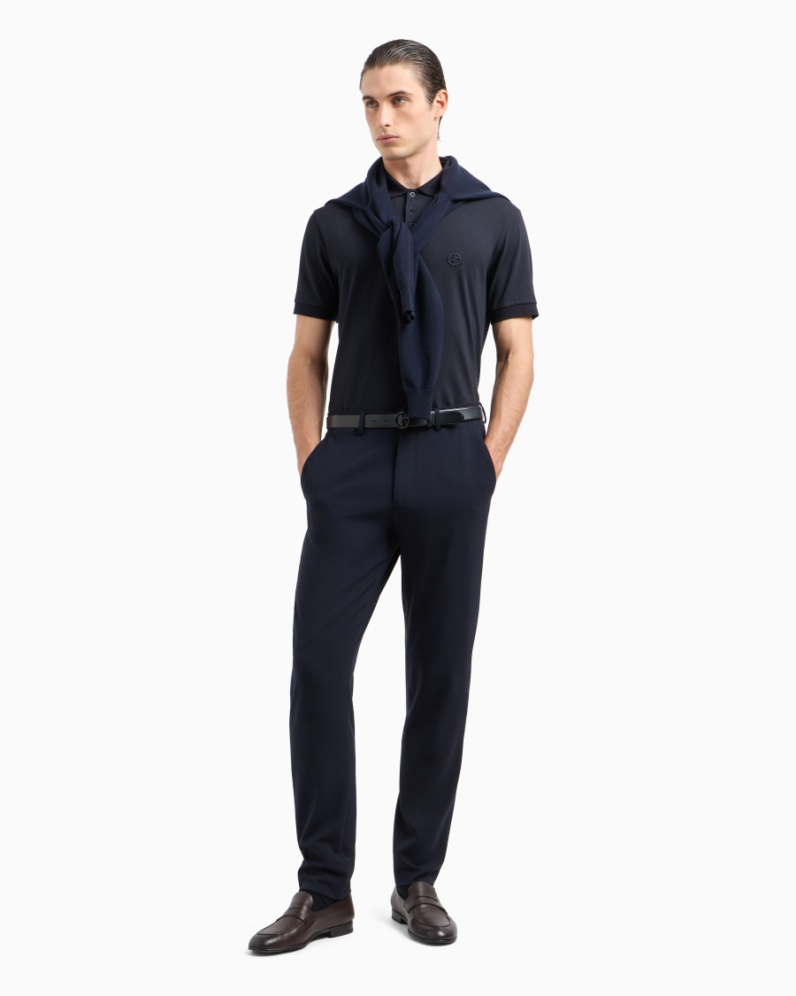 The world of armani POLO IN PIQUET DI COTONE STRETCH Spedizione Gratuita