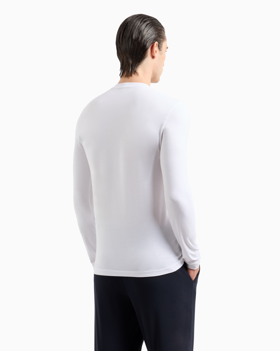 The world of armani MAGLIA GIROCOLLO A MANICHE LUNGHE IN JERSEY DI VISCOSA STRETCH Promozione Limitata