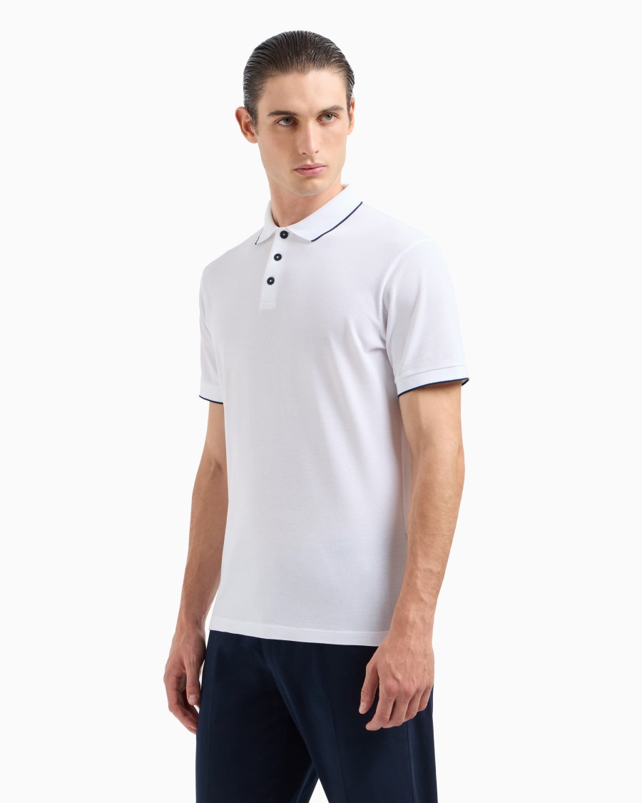 The world of armani POLO IN PIQUET DI COTONE FILO DI SCOZIA Shopping Online