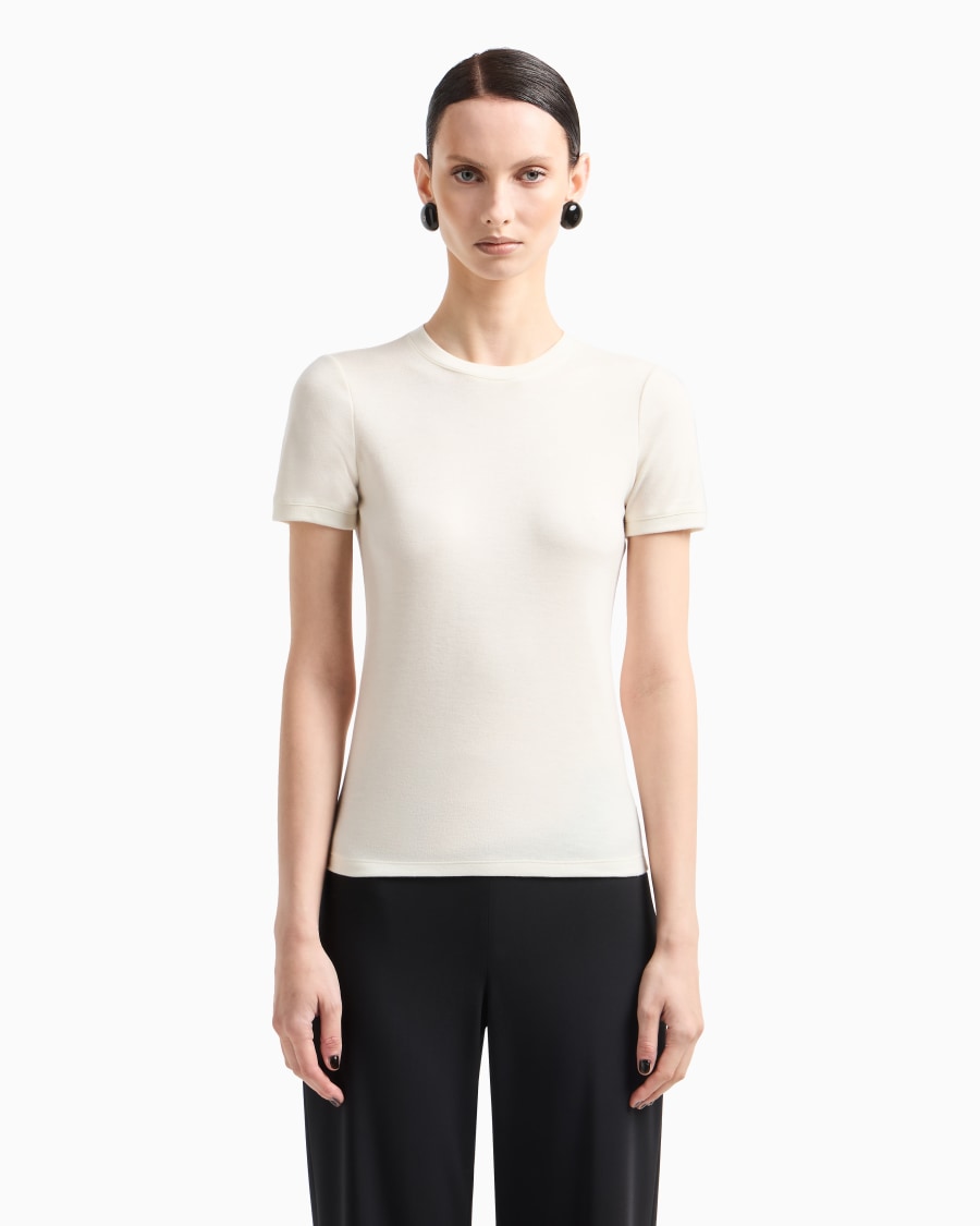 The world of armani T-SHIRT IN PURO CASHMERE Presa