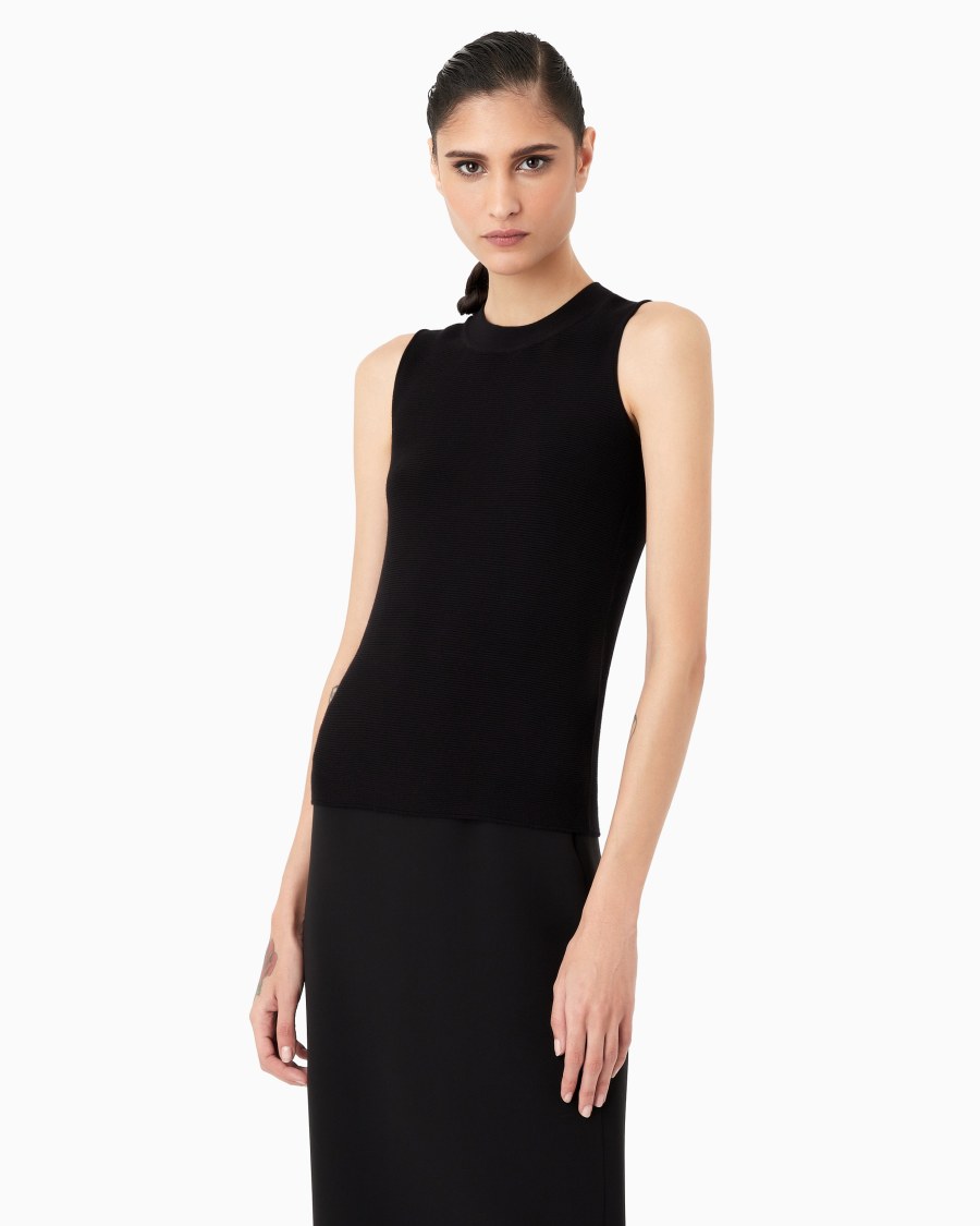 The world of armani TOP IN TESSUTO OTTOMAN Vendita Economica