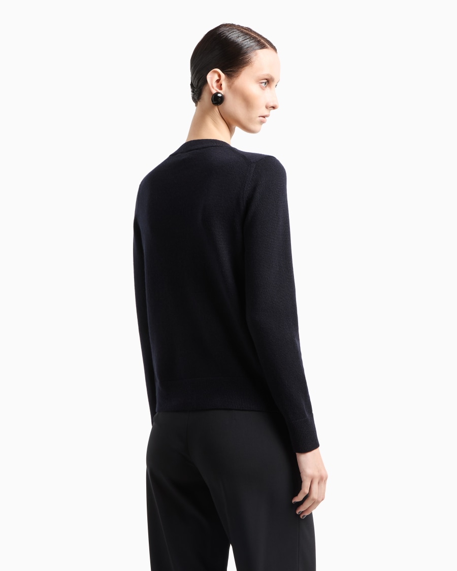 The world of armani MAGLIONE IN CASHMERE CON PROFILI A COSTE Saldi Di Fabbrica