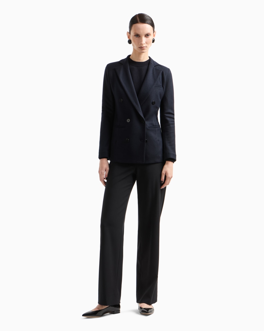 The world of armani MAGLIONE IN CASHMERE CON PROFILI A COSTE Saldi Di Fabbrica