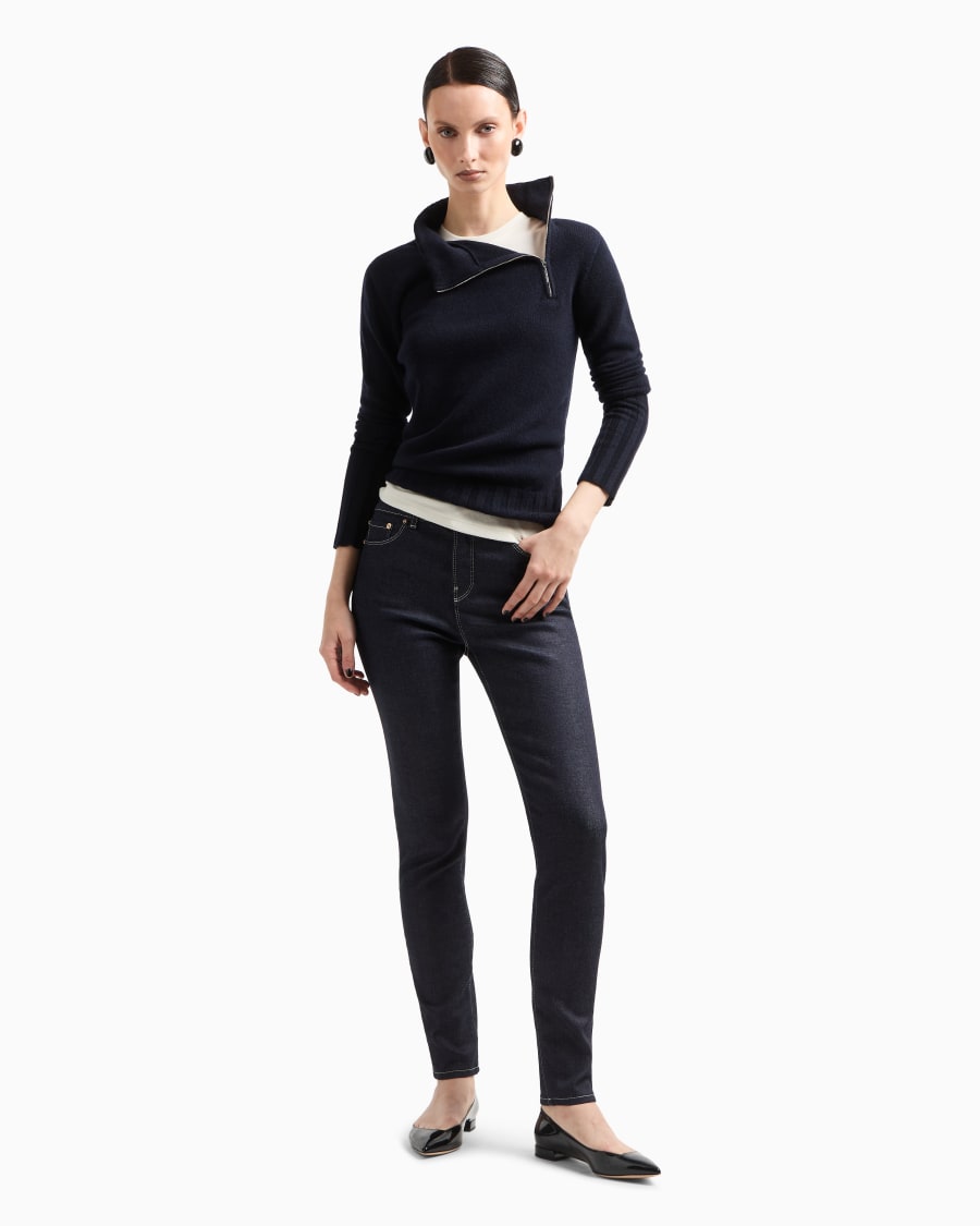 The world of armani PANTALONI 5 TASCHE SLIM FIT IN DENIM DI COTONE STRETCH Vendite Flash