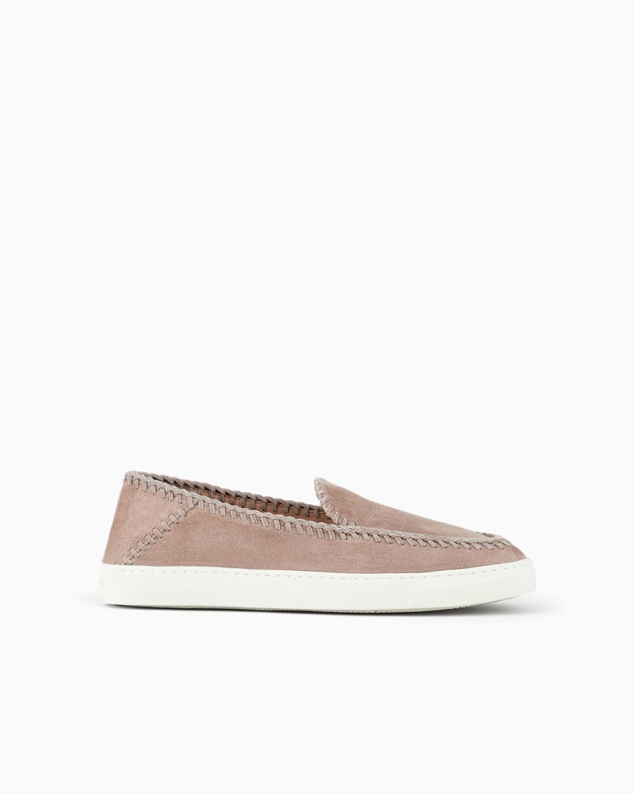 The world of armani GALLERIA 3 SLIP-ON IN PELLE SCAMOSCIATA