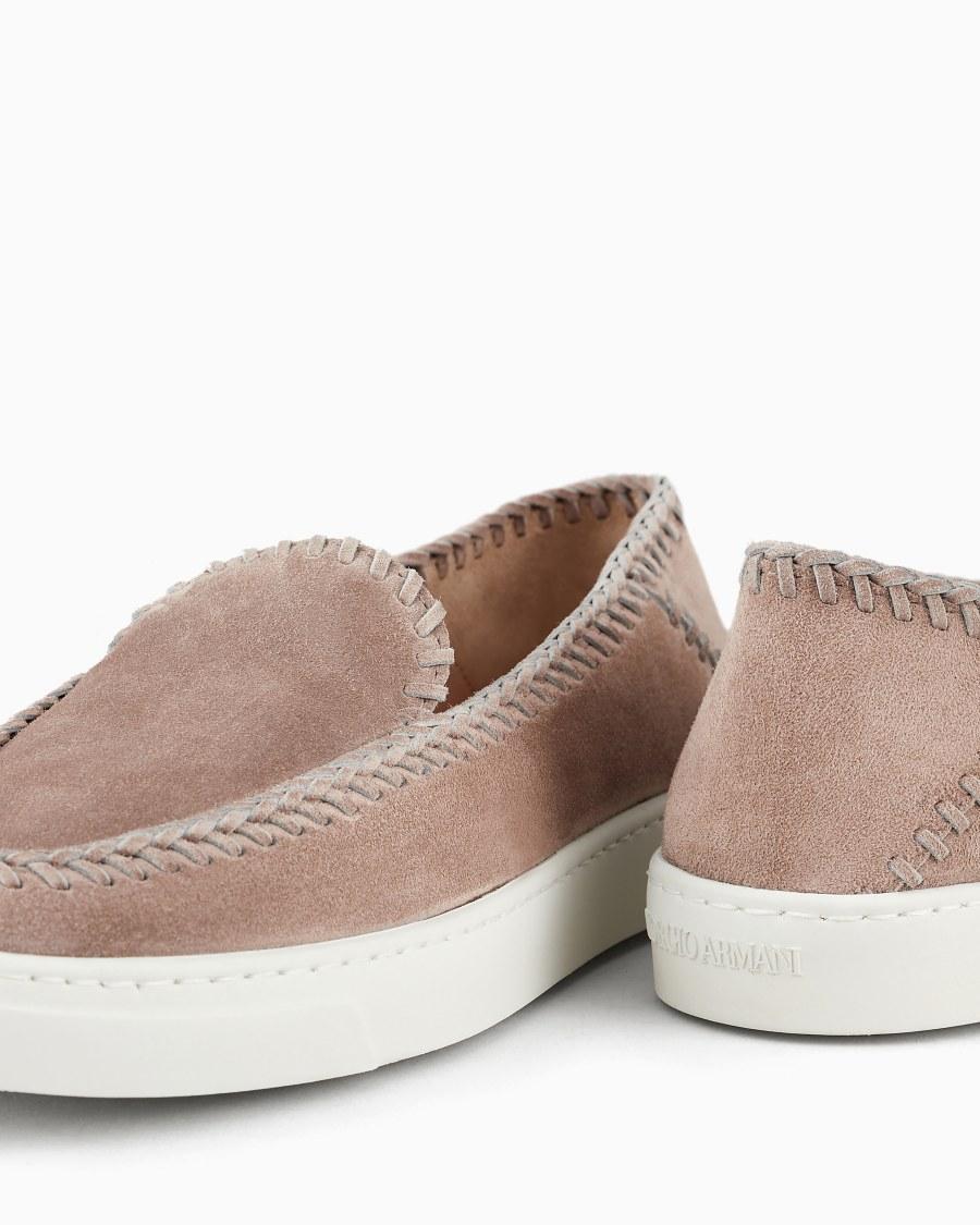 The world of armani GALLERIA 3 SLIP-ON IN PELLE SCAMOSCIATA Moda
