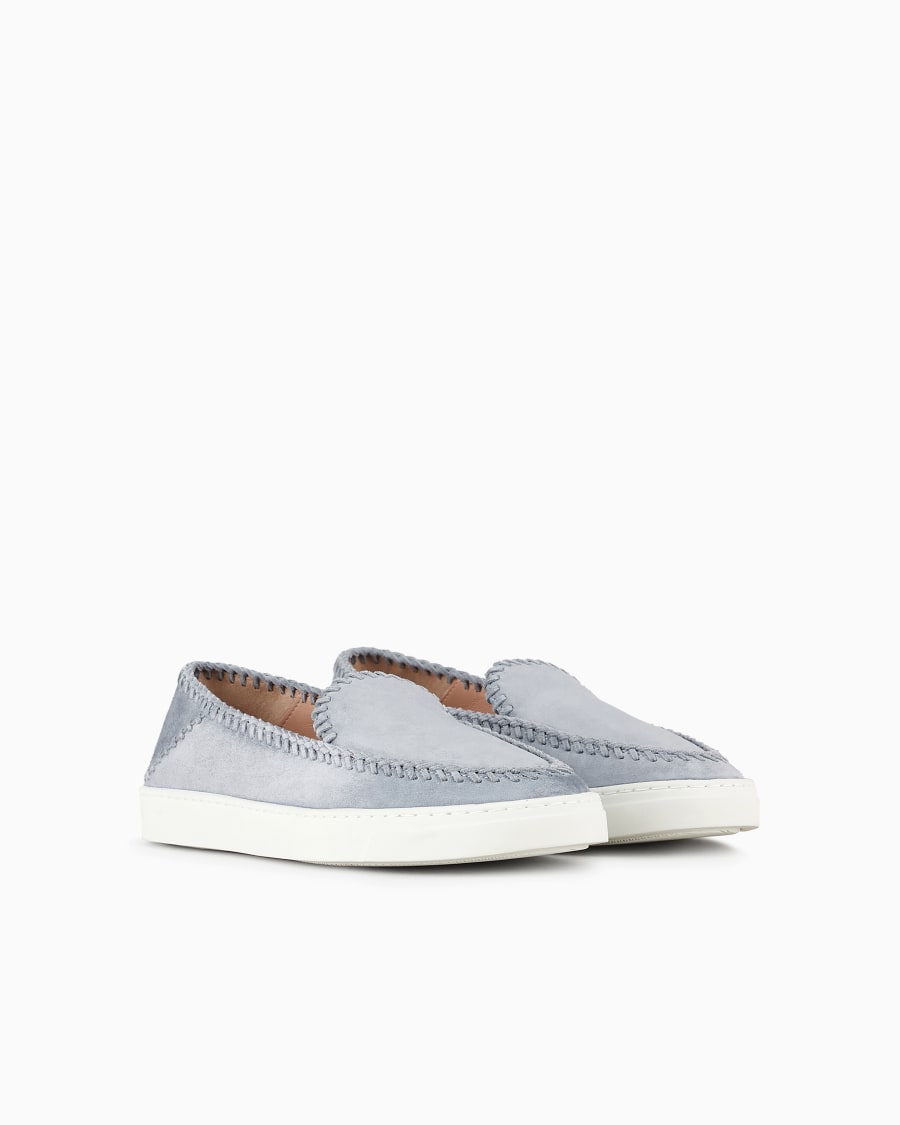 The world of armani GALLERIA 3 SLIP-ON IN PELLE SCAMOSCIATA Italia