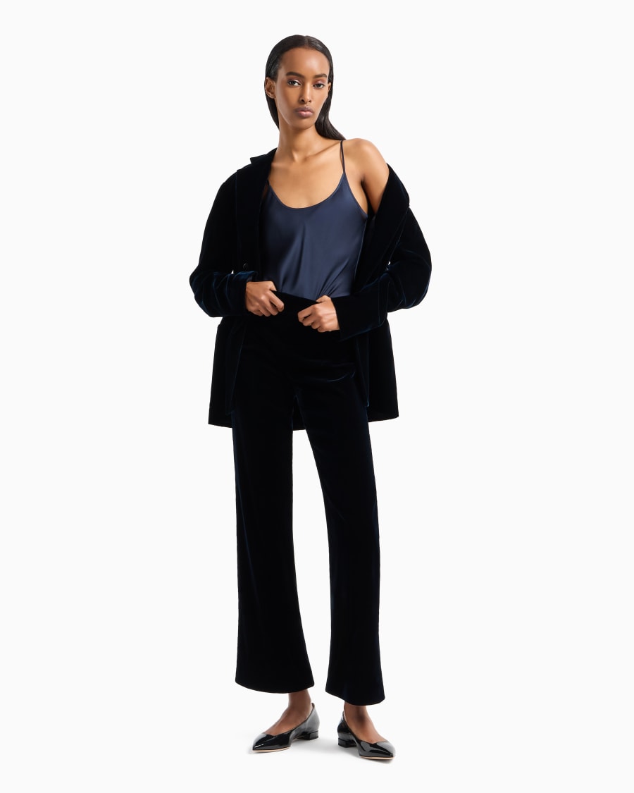 The world of armani PANTALONI CROPPED IN VELLUTO Offerte