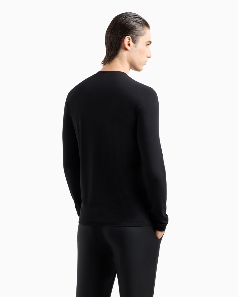 The world of armani MAGLIA GIROCOLLO A MANICHE LUNGHE IN JERSEY DI VISCOSA STRETCH Qualità Garantita