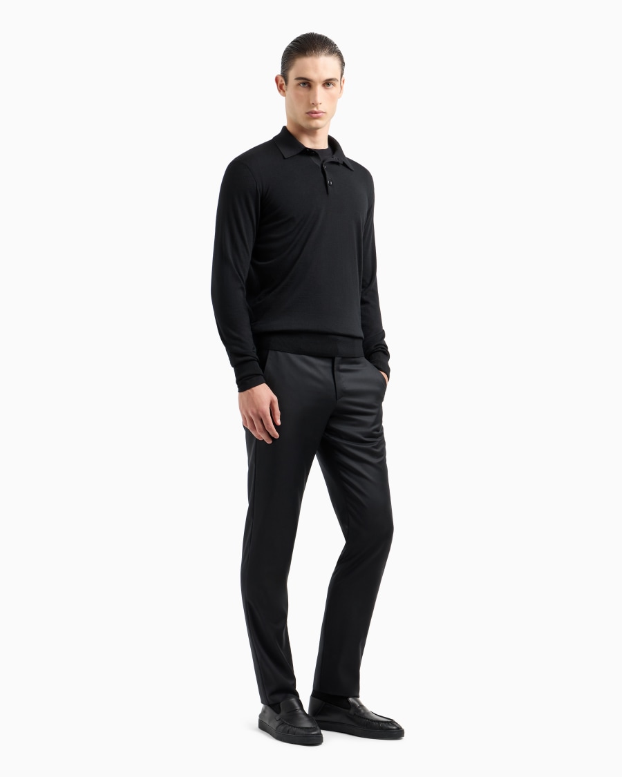 The world of armani MAGLIA GIROCOLLO A MANICHE LUNGHE IN JERSEY DI VISCOSA STRETCH Qualità Garantita