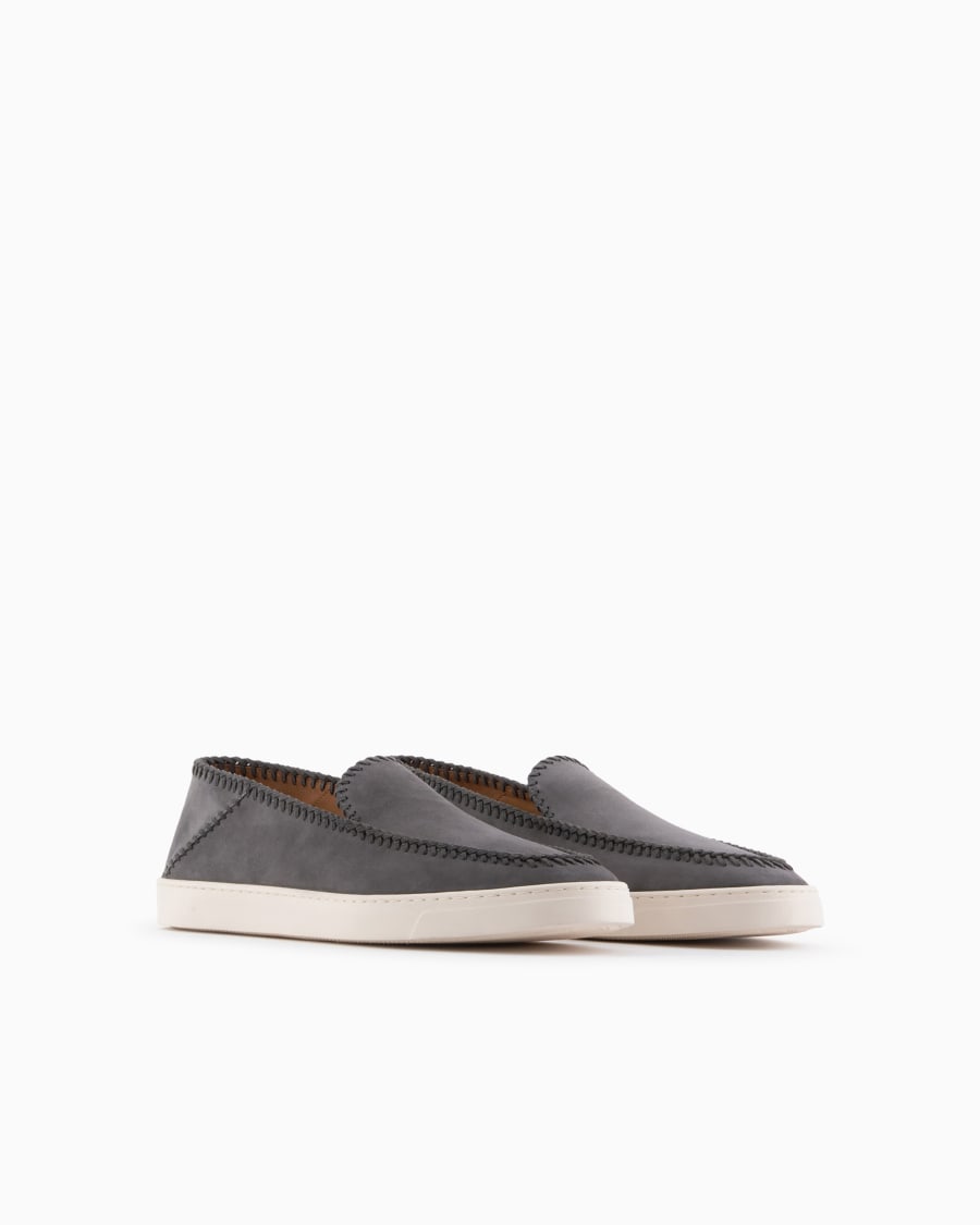 The world of armani GALLERIA 3 SLIP-ON IN PELLE SCAMOSCIATA Consegna Veloce