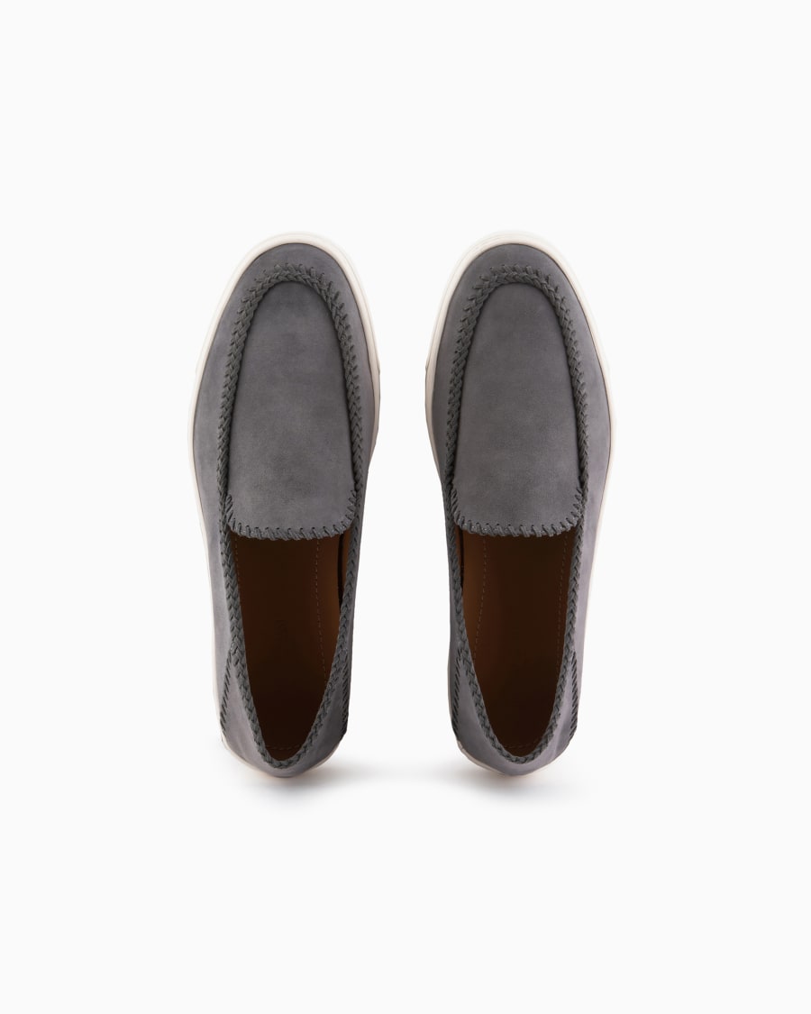 The world of armani GALLERIA 3 SLIP-ON IN PELLE SCAMOSCIATA Consegna Veloce