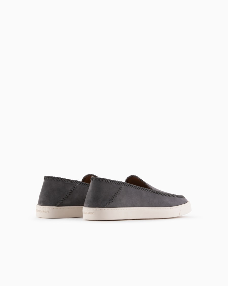 The world of armani GALLERIA 3 SLIP-ON IN PELLE SCAMOSCIATA Consegna Veloce