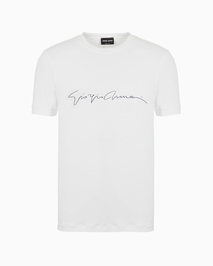 The world of armani T-SHIRT IN JERSEY BAMBOO DI VISCOSA STRETCH