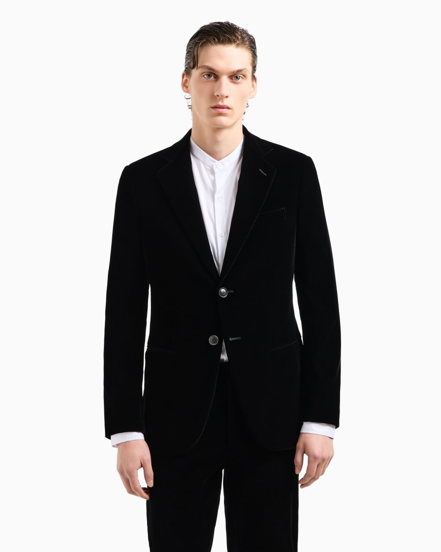 The world of armani GIACCA ICON MONOPETTO LINEA GEORGE IN VELLUTO STRETCH Fino Al -60%