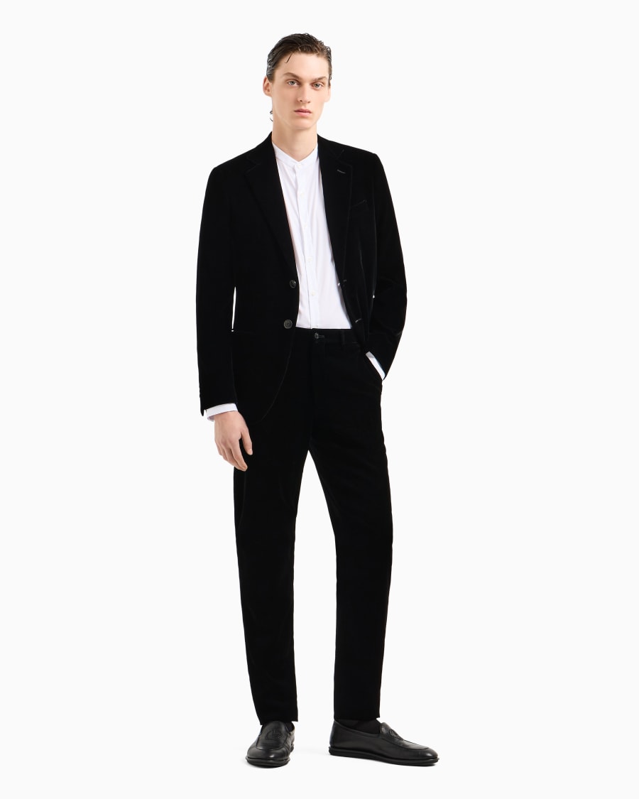 The world of armani GIACCA ICON MONOPETTO LINEA GEORGE IN VELLUTO STRETCH Fino Al -60%