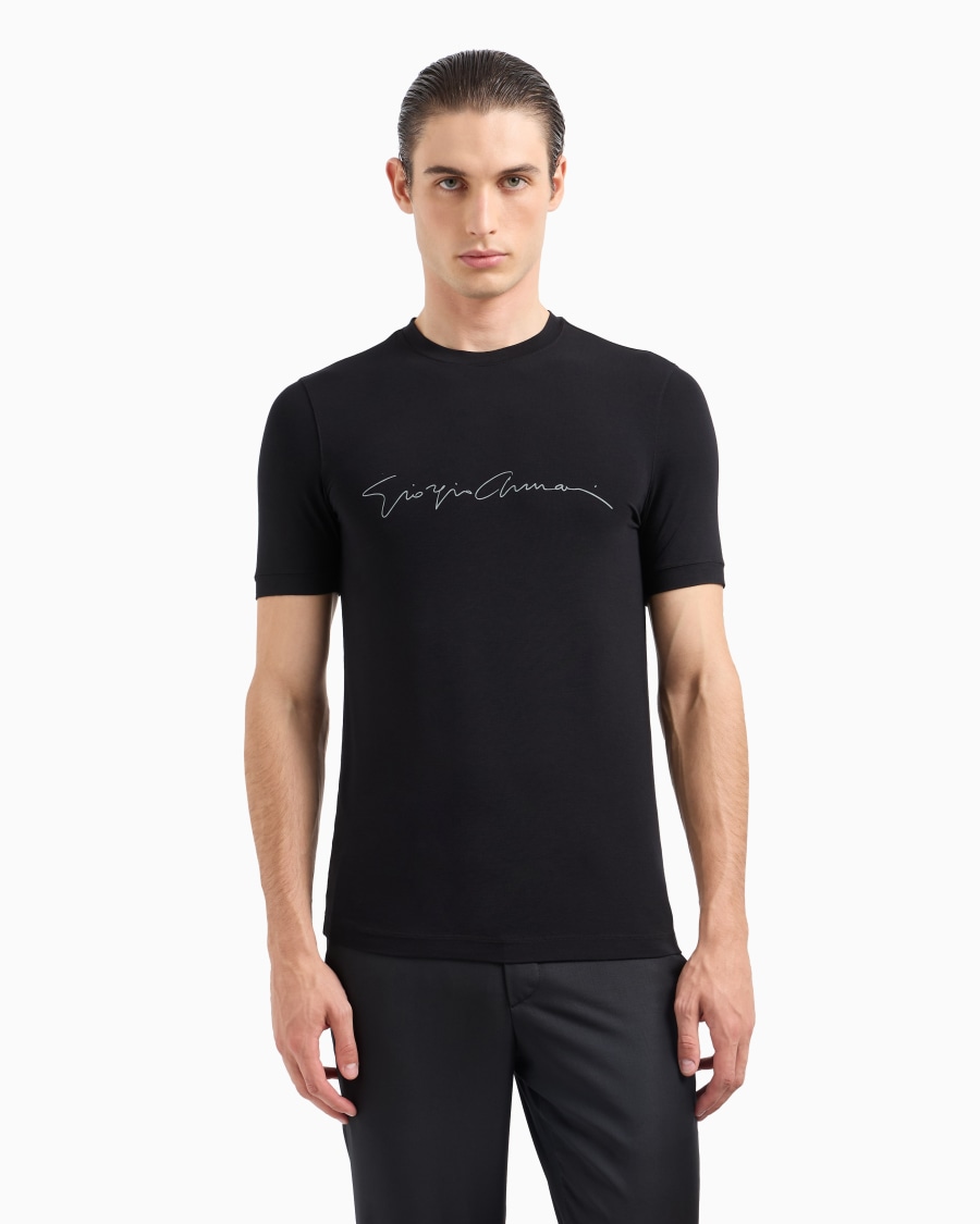 The world of armani T-SHIRT IN JERSEY BAMBOO DI VISCOSA STRETCH Convenienza