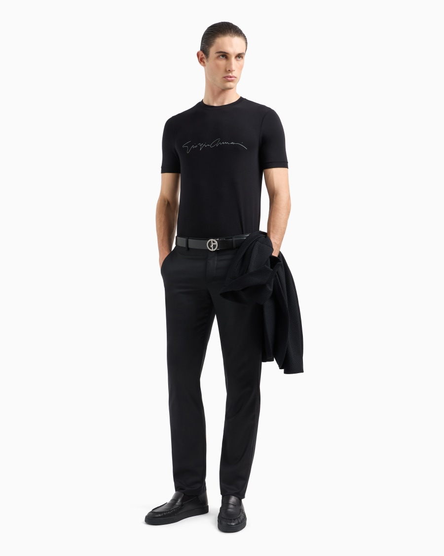 The world of armani T-SHIRT IN JERSEY BAMBOO DI VISCOSA STRETCH Convenienza