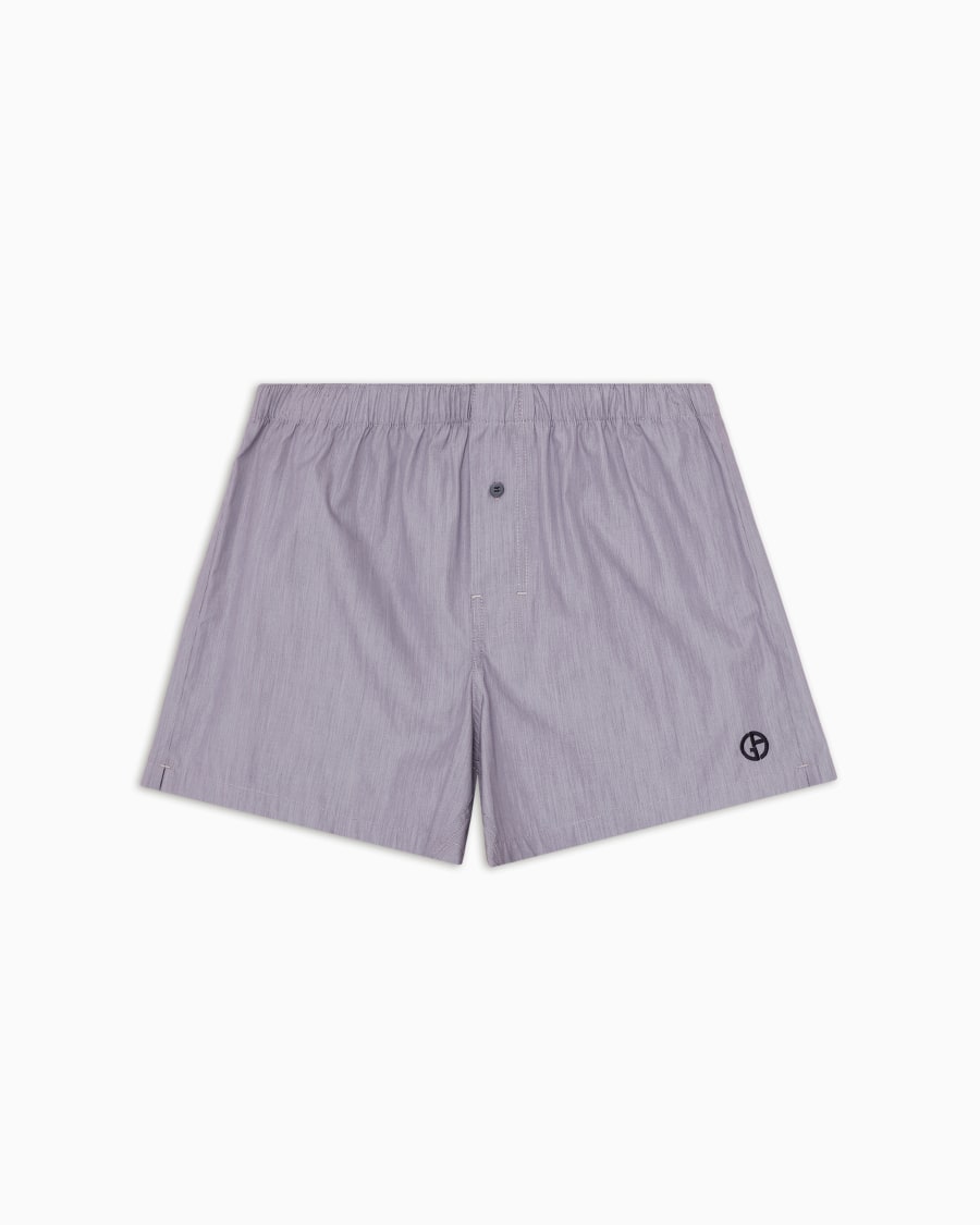 The world of armani BOXER IN COTONE CON LOGO RICAMATO