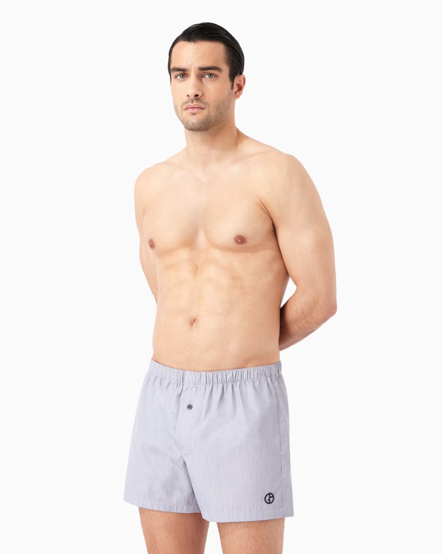 The world of armani BOXER IN COTONE CON LOGO RICAMATO Sconto