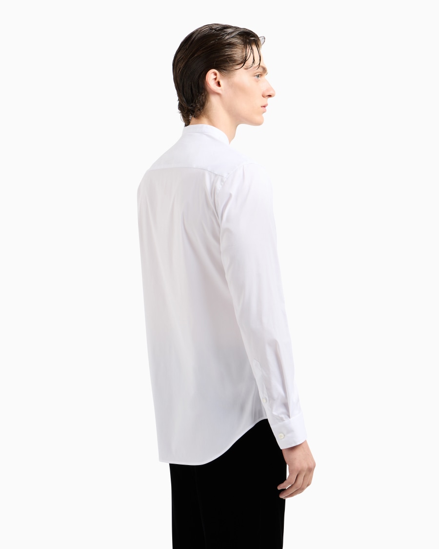 The world of armani CAMICIA ICON IN COTONE UNITO STRETCH Vendita Calda