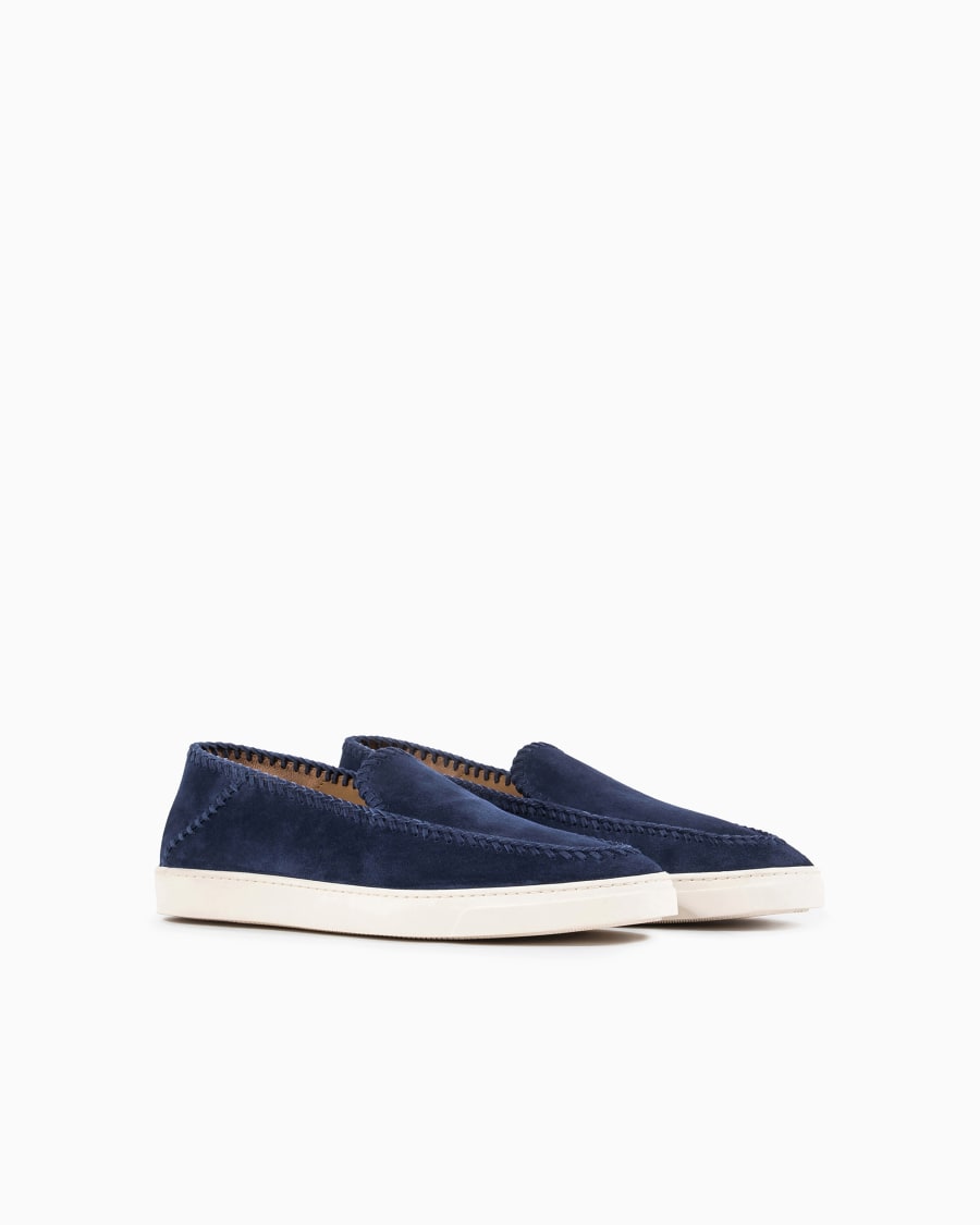 The world of armani GALLERIA 3 SLIP-ON IN PELLE SCAMOSCIATA Vendita Economica