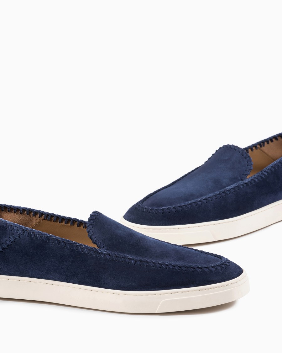 The world of armani GALLERIA 3 SLIP-ON IN PELLE SCAMOSCIATA Vendita Economica