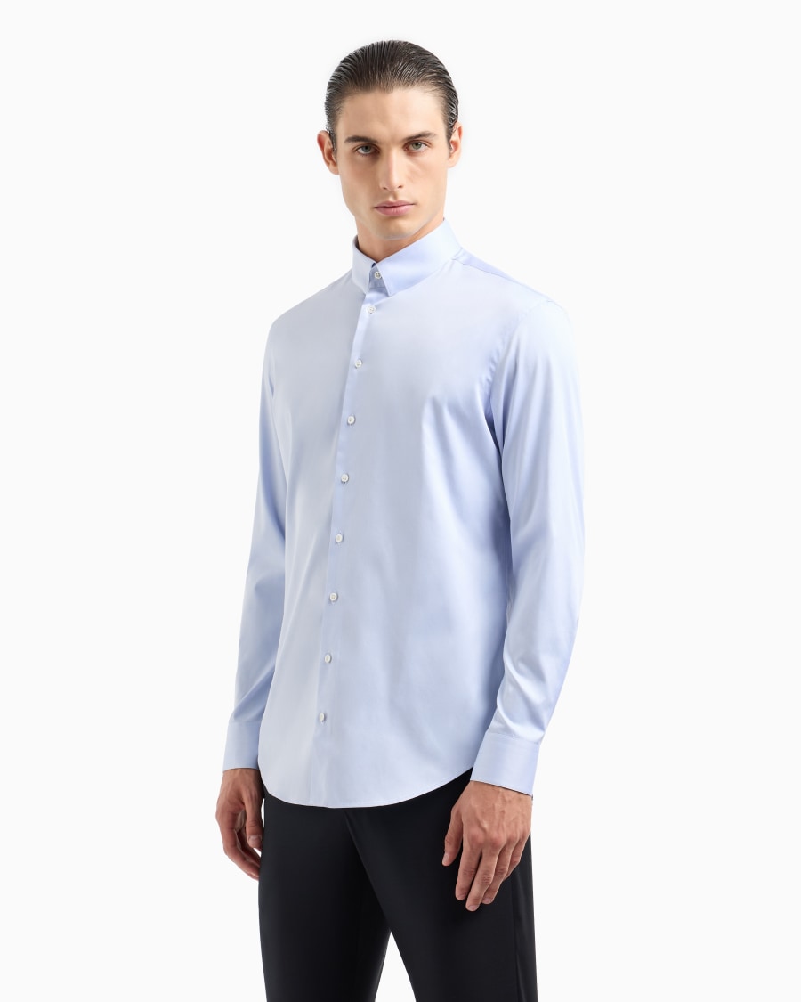 The world of armani CAMICIA IN TWILL DI COTONE Vendite Flash