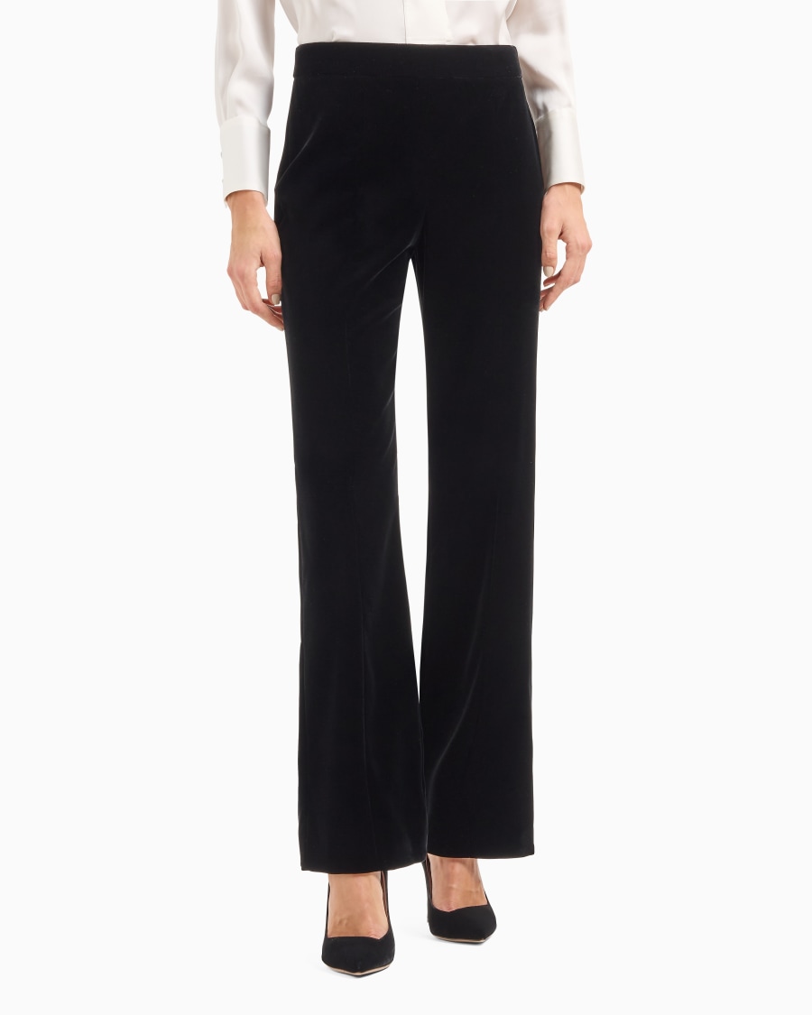 The world of armani PANTALONI CROPPED IN VELLUTO Nuovo