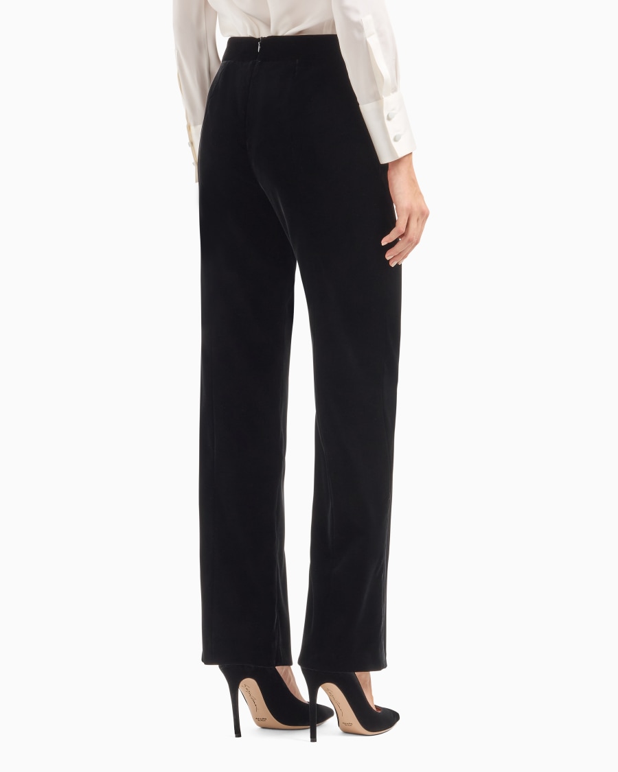 The world of armani PANTALONI CROPPED IN VELLUTO Nuovo