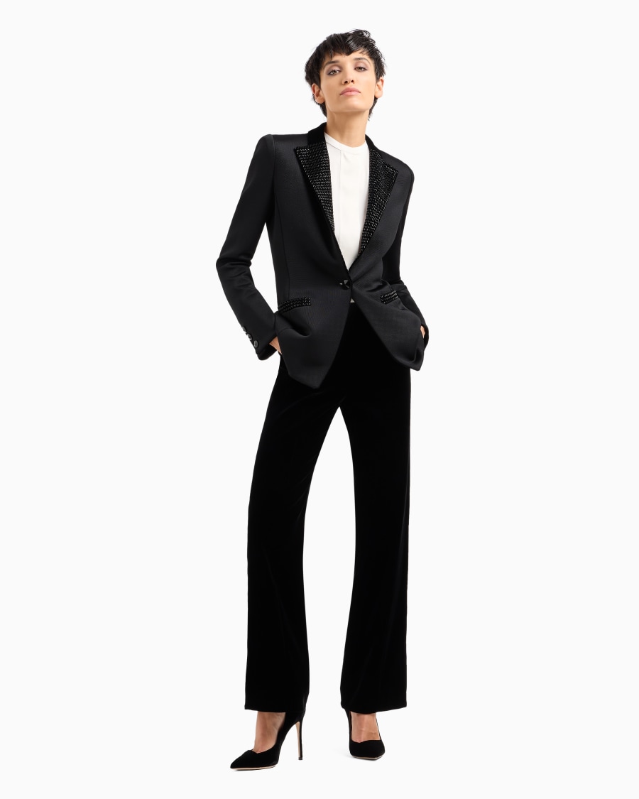 The world of armani PANTALONI CROPPED IN VELLUTO Nuovo